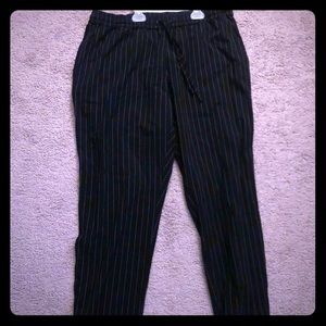 DKNY stretchy cropped pinstriped pants